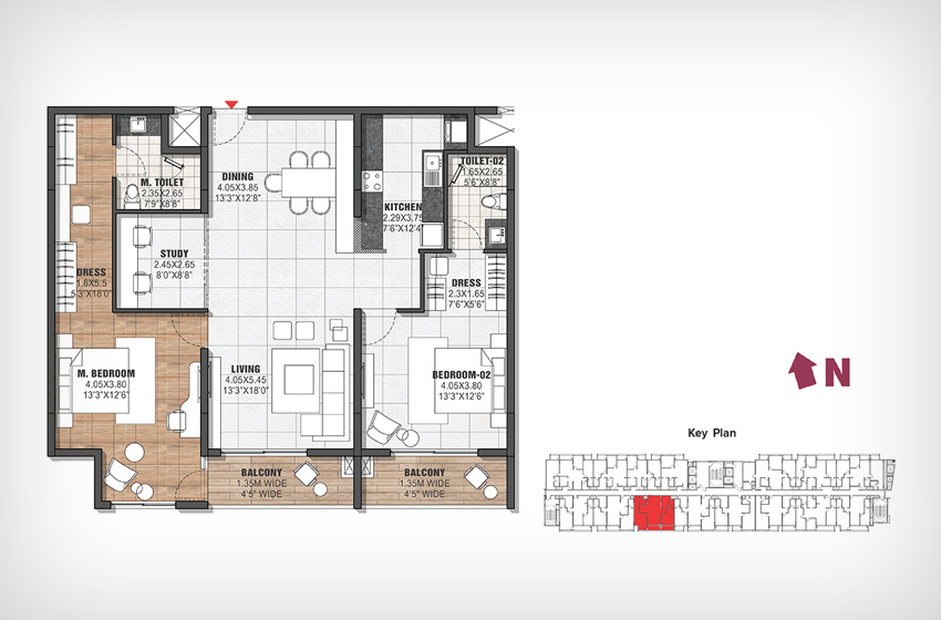 2.5 Bedroom Plan 3 The Residences at BTG