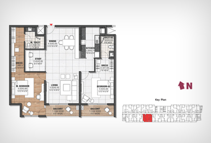 2.5 Bedroom Plan 3 The Residences at BTG